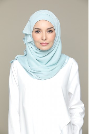Cloud Blue Plain Smooth Chiffon