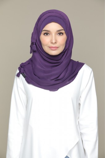 Purple Pennant Plain Smooth Chiffon