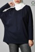 Navy-Tshirt Pansy-Plain Organic Cotton