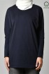 Navy-Tshirt Pansy Long-Plain Organic Cotton