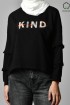 ALWAYS BE KIND BLACK-Tshirt Peony-Printed Cotton