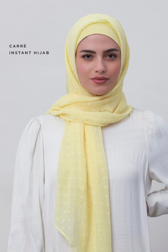 Pastel Yellow- Plain Mosaic Chiffon (NEW STYLE)