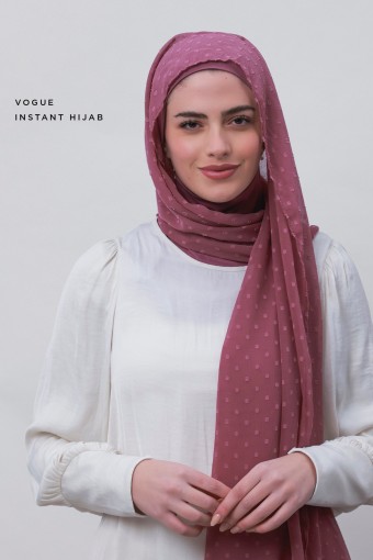 Wistful Mauve-Plain Mosaic Butti Chiffon (NEW STYLE)