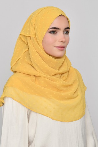 Ochre -Plain Mosaic Butti Chiffon (CLASSIC)