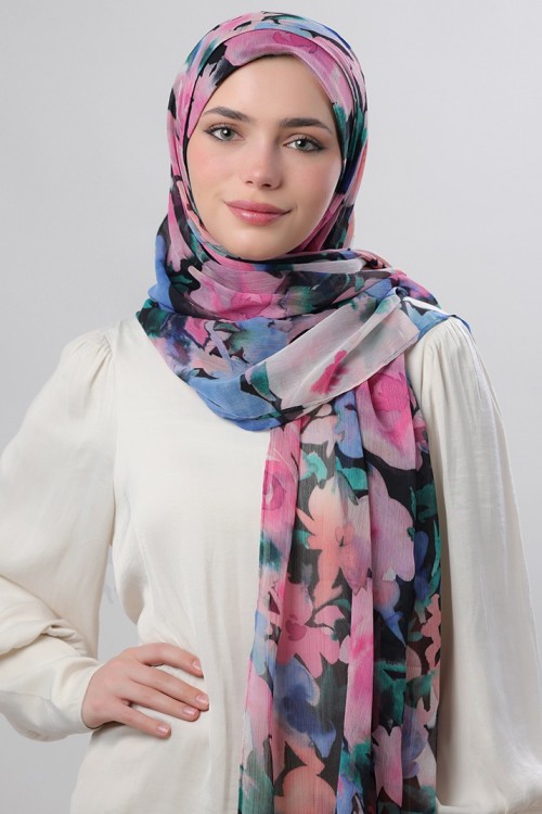 Eden Garden - Printed Crinkled Chiffon (NEW STYLE)