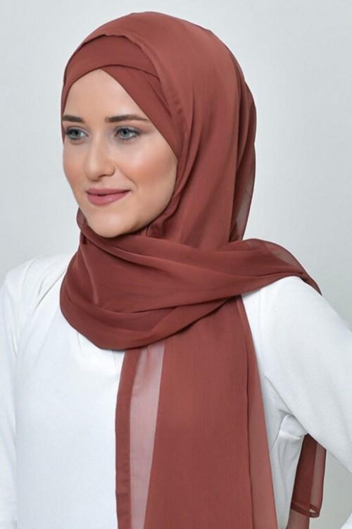 Mocha-Basic Plain Lite Chiffon