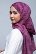 Nelumbo Berry-Printed Crinkled Chiffon