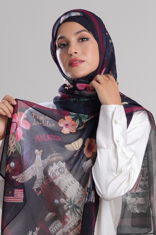 Kuala Lumpur - Printed Crinkled Chiffon