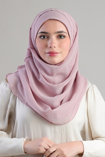 Light Mauve-Plain Crinkled Chiffon