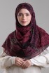 Bibi Khanym Maroon-Printed Plus Crinkled Chiffon With Foil