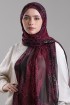 Bibi Khanym Maroon-Printed Plus Crinkled Chiffon With Foil