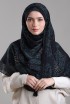 Bibi Khanym Black-Printed Plus Crinkled Chiffon with Foil