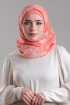 Putra Coral-Printed Plus Crinkled Chiffon