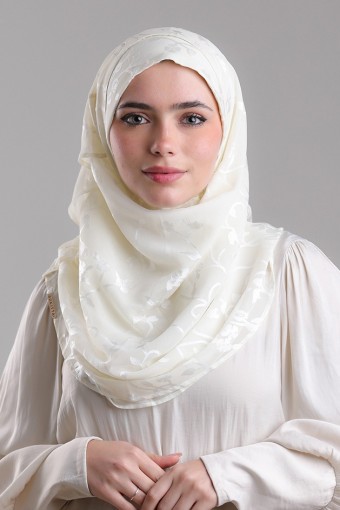 Sheikh Zayed Offwhite-Premium Plain Brasso Georgette