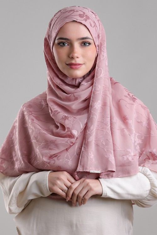 Sheikh Zayed Pale Mauve-Premium Plain Brasso Georgette