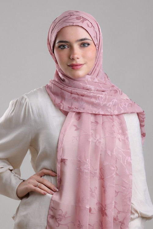 Sheikh Zayed Pale Mauve-Premium Plain Brasso Georgette