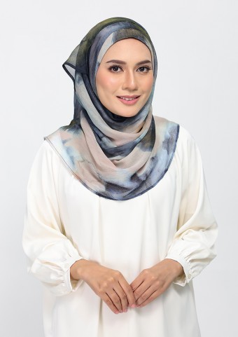 Autumn Mist-Printed Plus Crinkled Chiffon