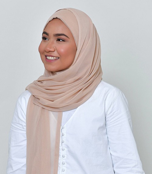 Creme-Basic Plain Lite Chiffon