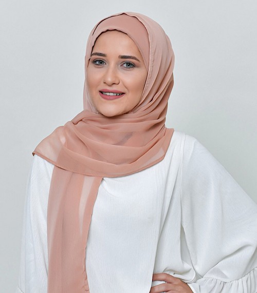 Latte-Basic Plain Lite Chiffon