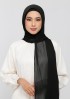 Black-Plain Crinkled Chiffon