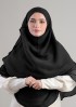 Jet Black-Plain Crepe Chiffon