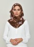 Blossom Brown-Printed Crinkled Chiffon