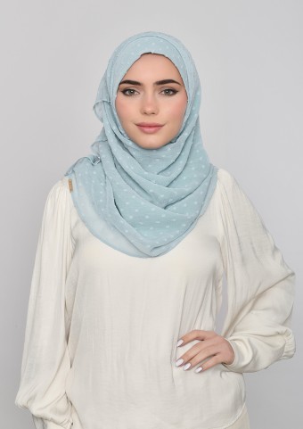 Cloud Blue-Plain Mosaic Butti Chiffon (CLASSIC STYLE)
