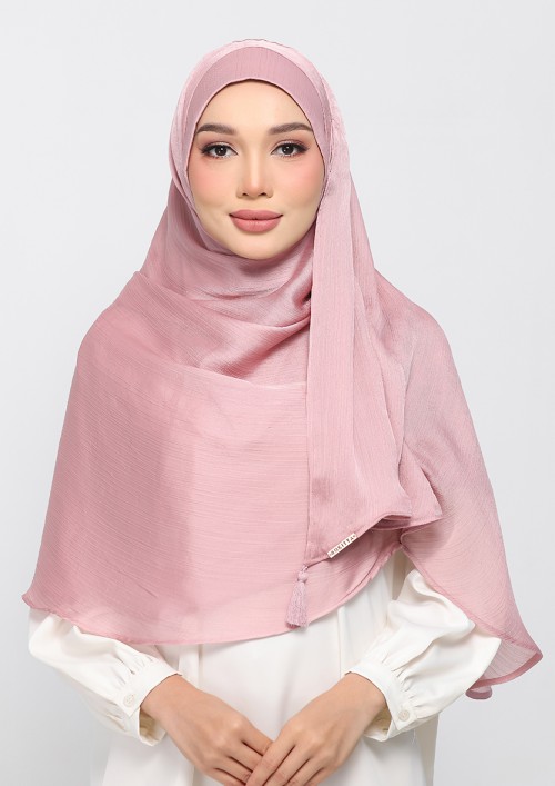 BLUSH PINK - PLAIN CRINKLE SATIN