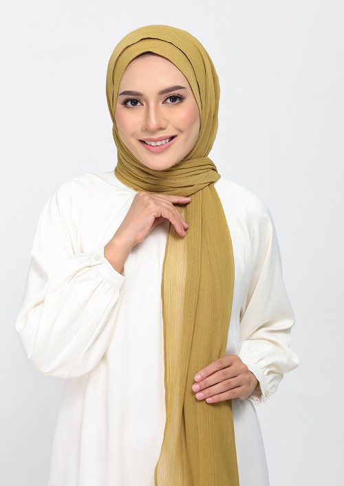 Bronze Mist-Plain Crinkled Chiffon