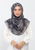 Grey Bouquet - Printed Plus Crinkled Chiffon
