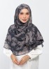 Grey Bouquet - Printed Plus Crinkled Chiffon