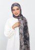 Grey Bouquet - Printed Plus Crinkled Chiffon