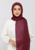 Burgundy-Plain Crinkled Chiffon