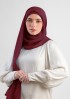 Burgundy-Plain Crinkled Chiffon
