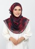 Burning Rose-Printed Plus Crinkled Chiffon