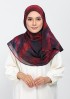 Burning Rose-Printed Plus Crinkled Chiffon