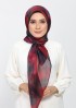Burning Rose-Printed Plus Crinkled Chiffon
