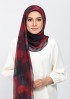 Burning Rose-Printed Plus Crinkled Chiffon