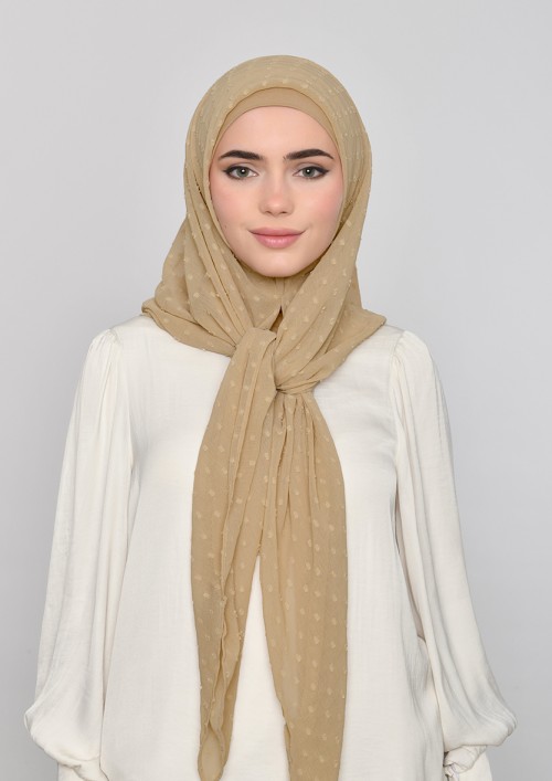 Camel - Plain Mosaic Butti Chiffon (NEW STYLE)