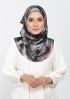 Candle Smoke-Printed Plus Crinkled Chiffon