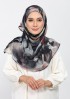 Candle Smoke-Printed Plus Crinkled Chiffon