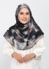 Candle Smoke-Printed Plus Crinkled Chiffon