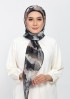 Candle Smoke-Printed Plus Crinkled Chiffon
