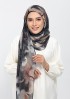 Candle Smoke-Printed Plus Crinkled Chiffon
