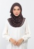 Checkered Brown-Printed Plus Crinkled Chiffon