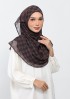 Checkered Brown-Printed Plus Crinkled Chiffon