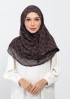 Checkered Brown-Printed Plus Crinkled Chiffon