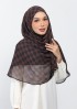 Checkered Brown-Printed Plus Crinkled Chiffon