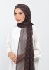 Checkered Brown-Printed Plus Crinkled Chiffon