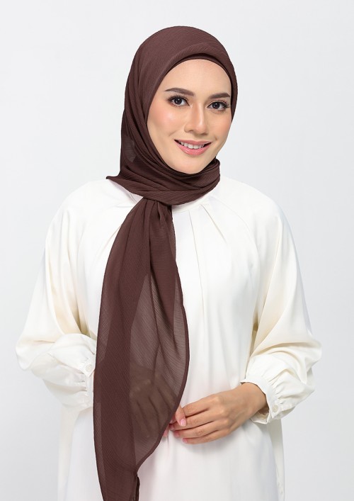 Chocolate - Plain Crinkled Chiffon